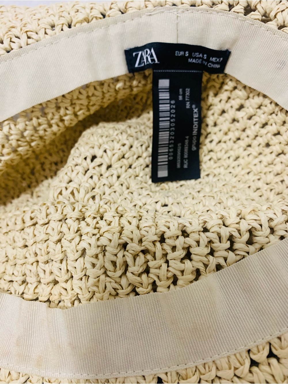 ZARA Woven Raffia Sun Hat with Black Band - NWT - Picture 4 of 5